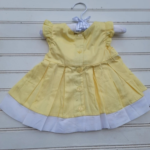 First Impressions 3-6 Months Baby Girl Yellow Dress Top Set Outfit Spring Summer - Picture 3 of 6